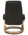 Recliner Chair with Footstool Black HERO_700623