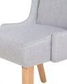 Conjunto de 2 sillas de comedor de algodón gris claro/madera clara CHAMBERS_799224