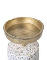 Kerzenständer Aluminium gold / weiss Terrazzo Optik 2er Set KAENGAN_849137