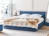 Čalúnená posteľ s úložným priestorom 180 x 200 cm modrá DREUX_861116