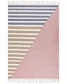 Alfombra de lana rosa/blanco/beige/azul 140 x 200 cm ENGIZ_853556