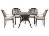 Zestaw ogrodowy metalowy stół z grillem i 4 krzesła brązowy MANFRIA_765595