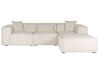 Left Hand Jumbo Cord Corner Sofa Off-White DOLVA_863086