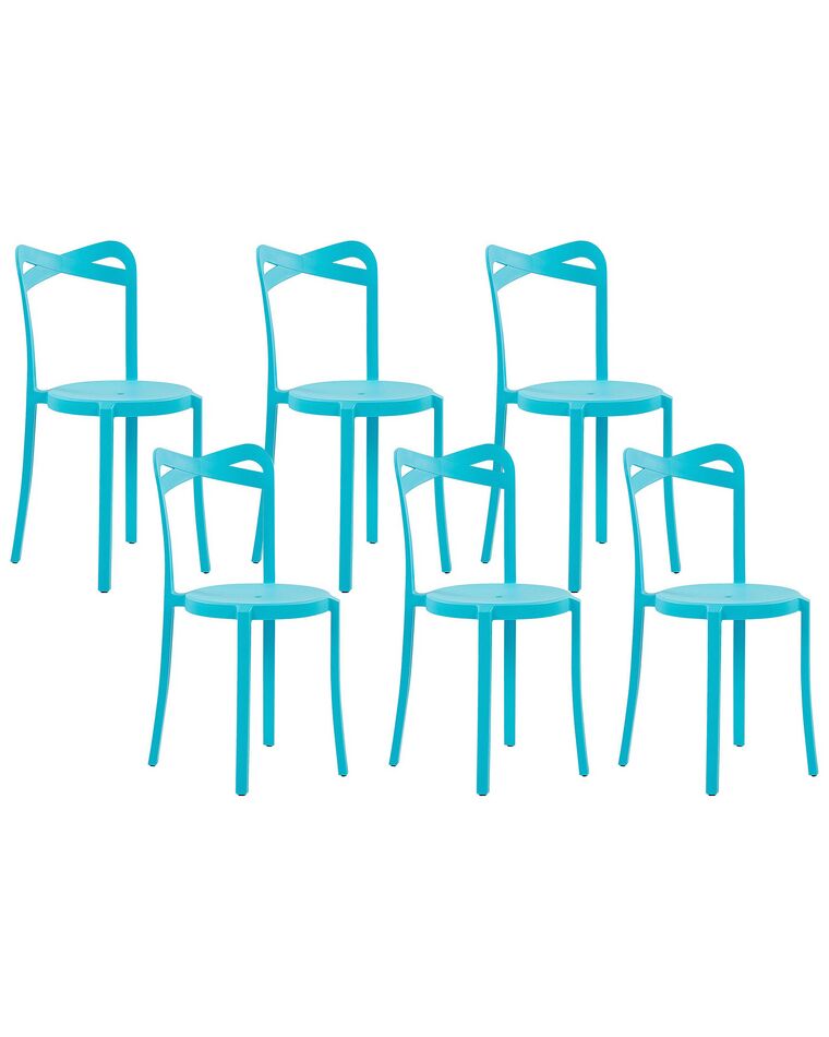 Lot de 6 chaises de jardin bleu turquoise CAMOGLI_809298