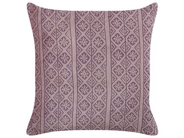 Welurowa poduszka dekoracyjna geometryczny wzór 45 x 45 cm różowa SILYBUM