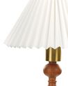 Tischlampe Eichenholz dunkelbraun / weiß 39 cm Kegelform COOKS_872677