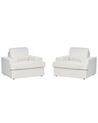 Lot de 2 fauteuils en tissu bouclé blanc ALLA_894058