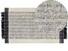 Teppich Wolle schwarz / cremeweiß 80 x 150 cm Kurzflor KETENLI_847438