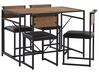 Jedálenská súprava stola a 4 stoličiek tmavé drevo/čierna BURTON_774171