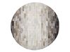Okrúhly kožený koberec ⌀ 140 cm hnedá/béžová DUTLAR_787143
