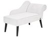 Right Hand Fabric Chaise Lounge White BIARRITZ_898130
