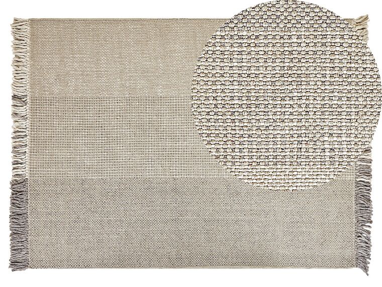Tappeto lana grigio chiaro 140 x 200 cm TEKELER_847390
