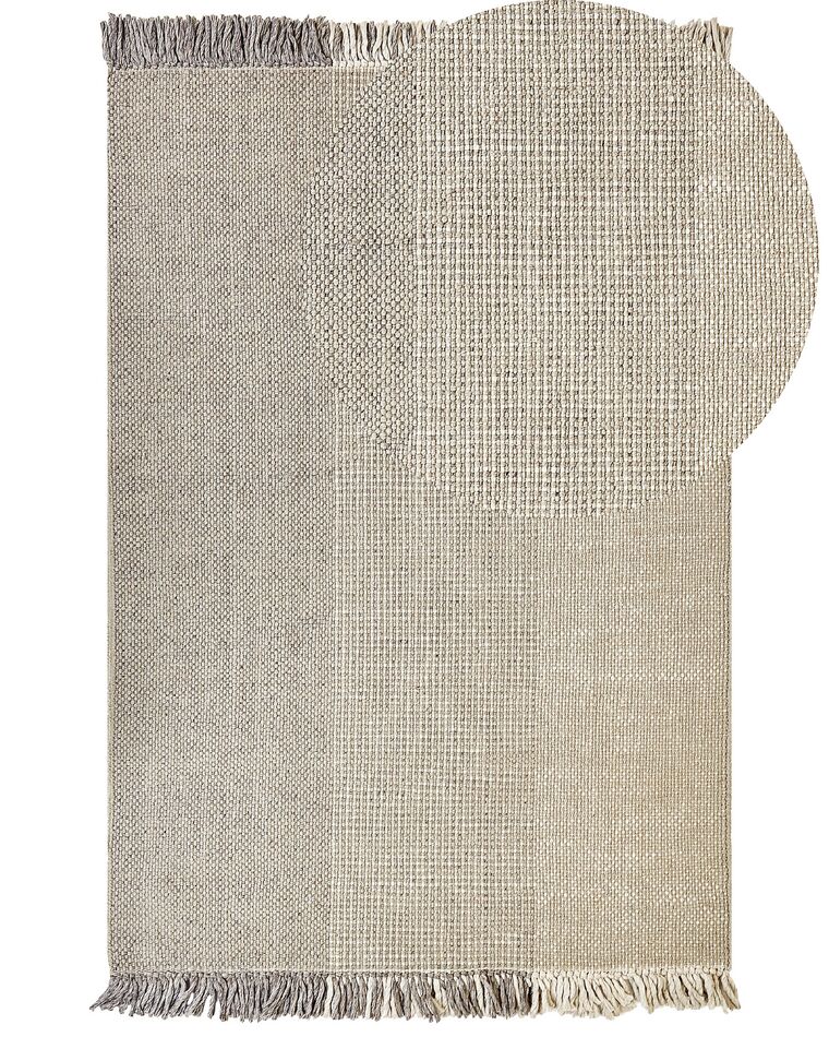 Teppich Wolle grau 140 x 200 cm Kurzflor TEKELER_847390