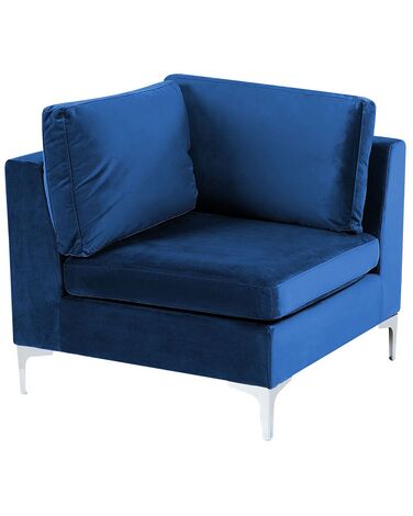 Section de canapé d'angle en velours bleu marine EVJA