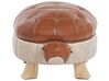 Faux Leather Animal Stool Brown TURTLE_783650