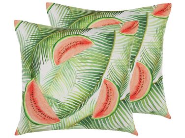 Gartenkissen mit Melonen-Motiv bunt 45 x 45 cm 2er Set LOVOLETO
