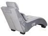 	Chaise longue de terciopelo gris claro/negro/plateado con altavoz Bluetooth SIMORRE_794359