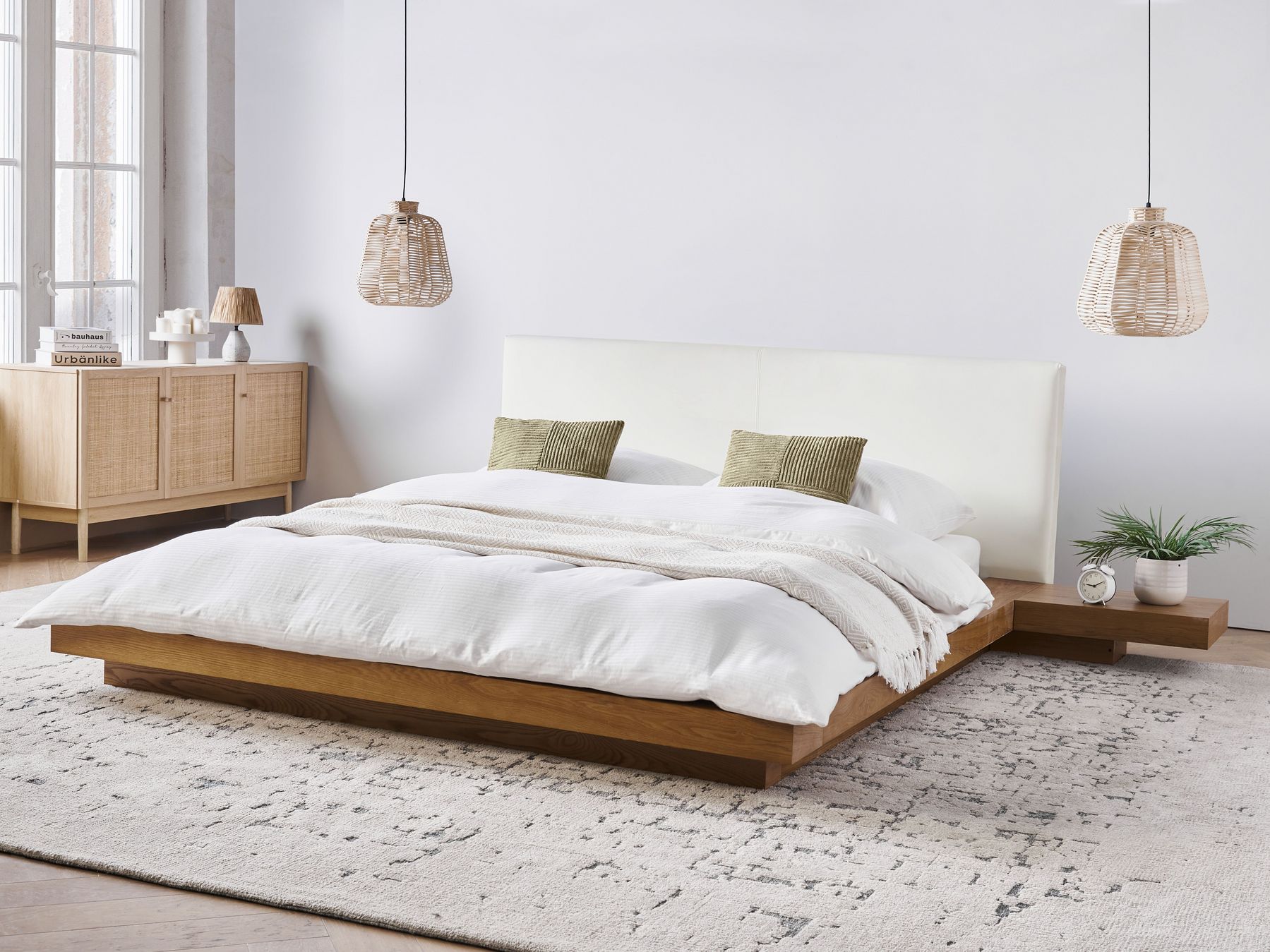 EU King Size Bed Light Wood ZEN Beliani.co.uk