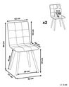 Conjunto de 2 sillas de comedor de poliéster gris pardo/madera clara BROOKLYN_805402