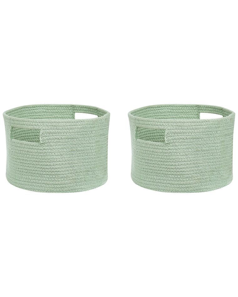 Set of 2 Cotton Baskets Green CHINIOT_840458