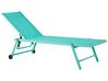 Chaise longue en aluminium avec revêtement turquoise PORTOFINO_803911