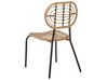 Conjunto de 4 sillas de ratán beige/negro/natural PRATELLO_868005