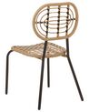 Conjunto de 4 sillas de ratán beige/negro/natural PRATELLO_868005