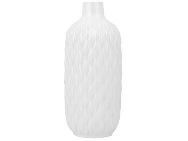 Dekorativní kameninová váza 31 cm bílá EMAR