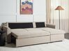 Left Hand Fabric Corner Sofa Bed with Storage Beige NESNA_912750