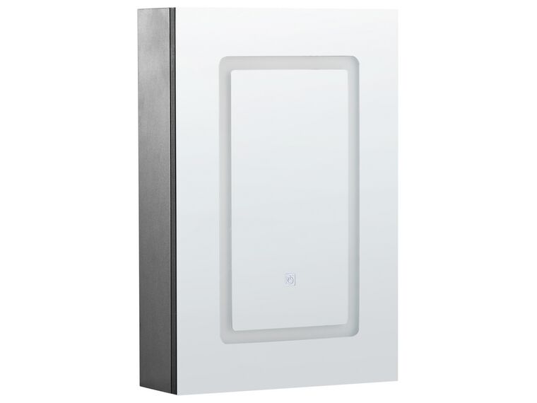 Kúpeľňová zrkadlová skrinka na stenu s LED osvetlením 40 x 60 cm čierna CONDOR_905745