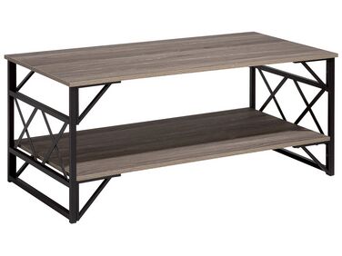 Coffee Table Taupe Wood with Black BOLTON