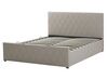 Faux Leather EU King Size Ottoman Bed Taupe ROCHEFORT_786481