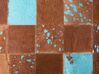 Tapis marron et bleu en peau de vache 140 x 200 cm ALIAGA_493359