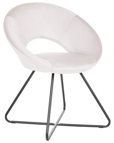 Velvet Accent Chair Off-White RACHEL