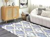 Bavlněný koberec 140 x 200 cm světle béžový/ modrý MANAVGAT_843955