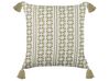 Set of 2 Cotton Cushions Geometric Pattern 45x45 cm Green and White SYRINGA_838649