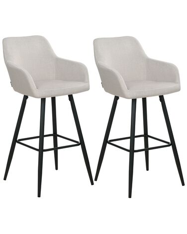 Set of 2 Velvet Bar Chairs Taupe CASMALIA