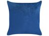Set of 2 Velvet Cushions Butterfly Pattern 45 x 45 cm Blue YUZURI_857848