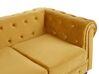 3 Seater Velvet Fabric Sofa Yellow CHESTERFIELD_778714