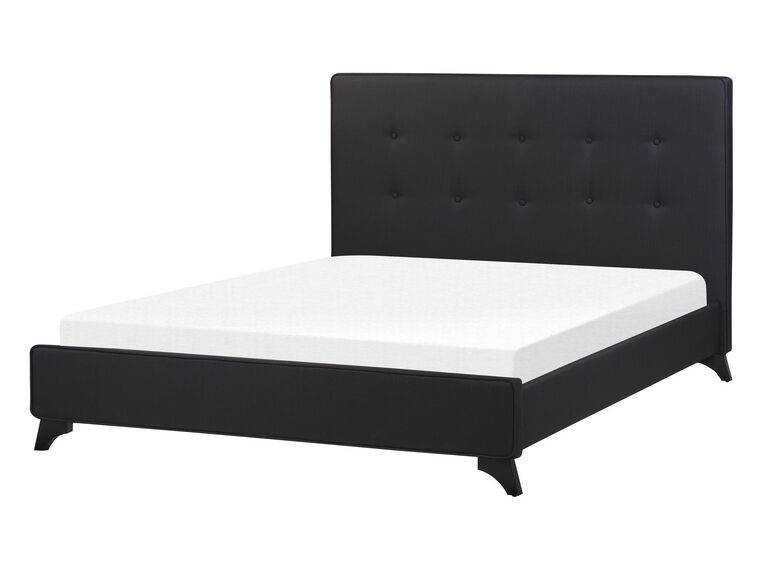 Fabric EU Double Size Bed Black AMBASSADOR_871110