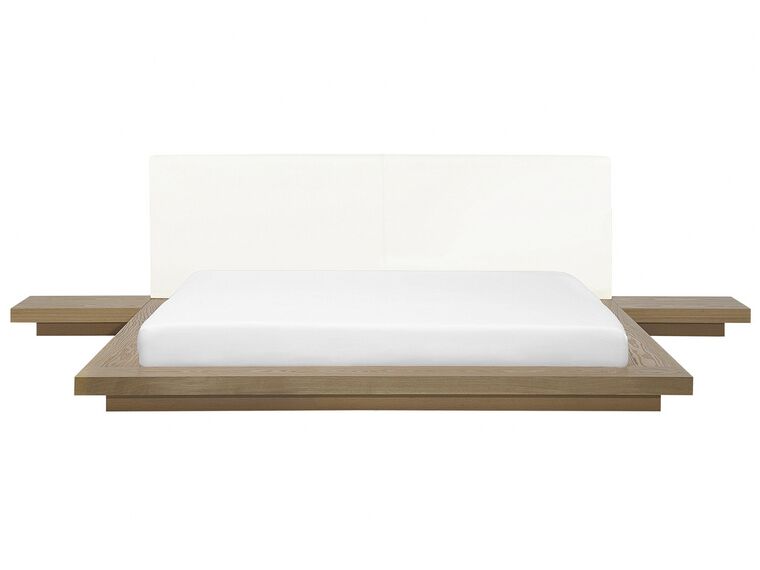 EU Super King Size Bed with Bedside Tables Light Wood ZEN_767920