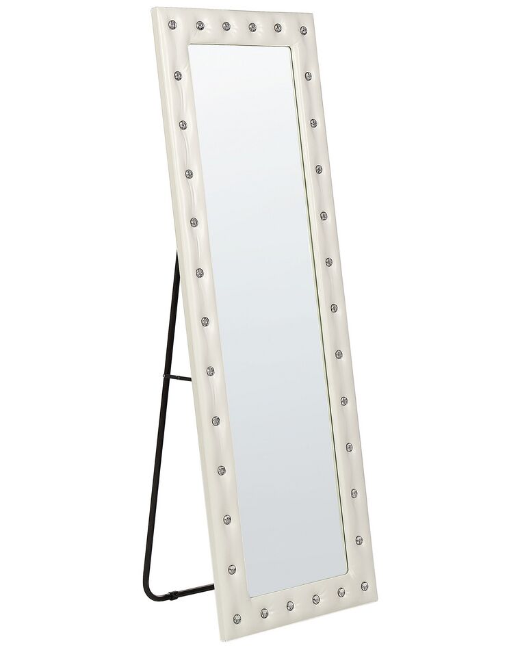 Faux Leather Standing Mirror 50 x 150 cm White ANSOUIS _840614