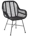 Rattan Accent Chair Black CANORA_799493