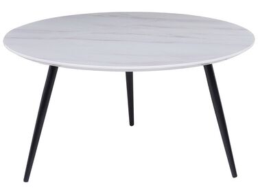 Soffbord ø 79 cm marmoreffekt svart/vit EFFIE