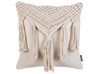 Set of 2 Cotton Macrame Cushions with Tassels 45 x 45 cm Beige BEDADI_904638