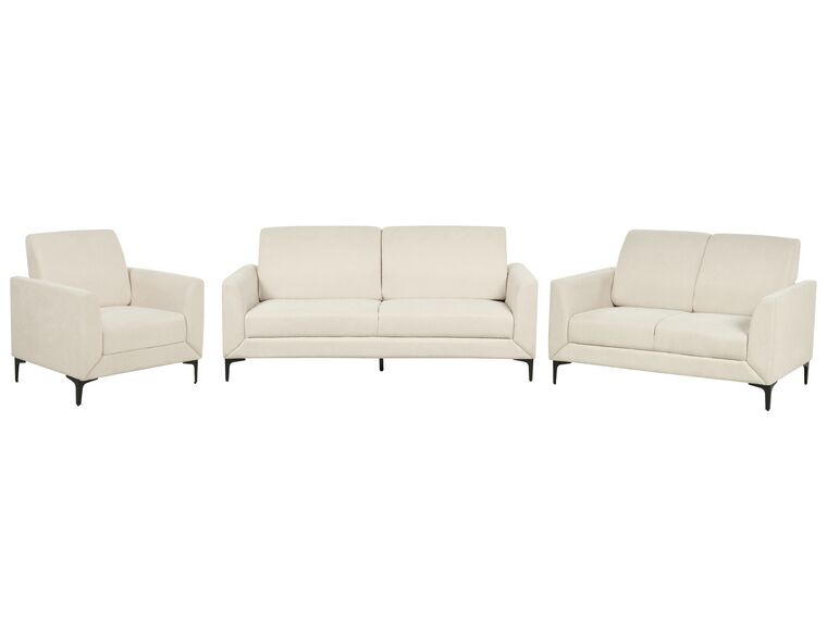 Conjunto de sofás com 6 lugares em tecido creme FENES_897769