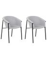 Lot de 2 chaises de salle à manger en tissu gris AMES_868297