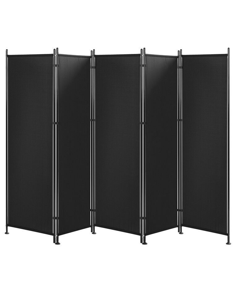 Biombo 5 paneles de poliéster negro 170 x 270 cm NARNI_802660