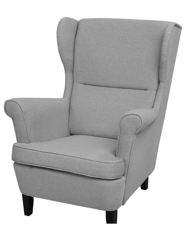 Poltrona imbottita in tessuto grigio ELVERUM