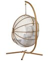PE Rattan Hanging Chair with Stand Beige ACRI_842595